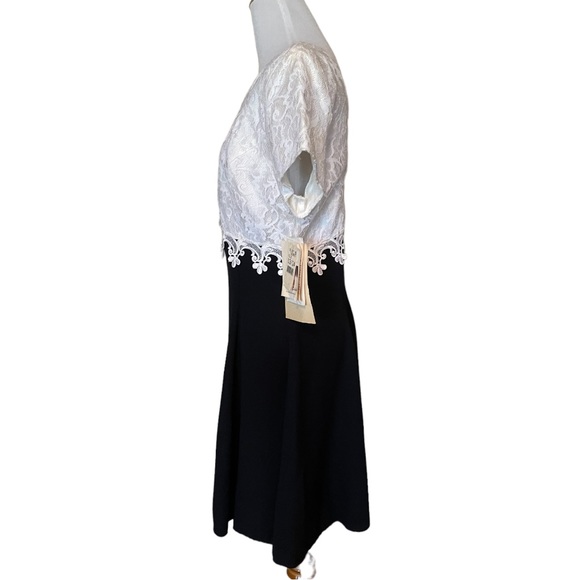 VTG 90s Gunne Sax Jessica McClintock Black White Lace Dress NWT NOS HoCo - Picture 9 of 16